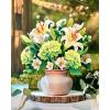 Freshcut Paper Pop Up Cards, Serenity Orchid, 12 Inch Life Sized Forever Flower Bouquet 3D Popup Greeting Card, Birthday Cards, Get Well Gifts, Blank Notecard & Envelope(Ivory & Sage)