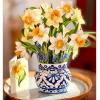 Freshcut Paper Pop Up Cards, Serenity Orchid, 12 Inch Life Sized Forever Flower Bouquet 3D Popup Greeting Card, Birthday Cards, Get Well Gifts, Blank Notecard & Envelope(Daffodils)