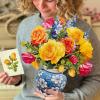 Freshcut Paper Pop Up Cards, Serenity Orchid, 12 Inch Life Sized Forever Flower Bouquet 3D Popup Greeting Card, Birthday Cards, Get Well Gifts, Blank Notecard & Envelope(Sorbet Roses)