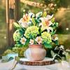 Freshcut Paper Pop Up Cards, Serenity Orchid, 12 Inch Life Sized Forever Flower Bouquet 3D Popup Greeting Card, Birthday Cards, Get Well Gifts, Blank Notecard & Envelope(Ivory & Sage)