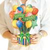 Freshcut Paper Pop Up Cards, Adventure Awaits, 12 Inch Life Sized 3D Popup Greeting Card, Birthday Cards, Graduation Card, Travel Themed Retirement, Baby Shower, Blank Notecard & Envelope(Birthday Balloons)