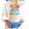 Freshcut Paper Pop Up Cards, Adventure Awaits, 12 Inch Life Sized 3D Popup Greeting Card, Birthday Cards, Graduation Card, Travel Themed Retirement, Baby Shower, Blank Notecard & Envelope(Confetti Birthday Cake)