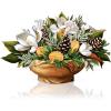 Freshcut Paper Pop Up Cards, Blue Poinsettia, 10 Inch Life Sized Forever Flower Bouquet 3D Popup Greeting Cards, Christmas Card, Hanukkah Card, Blank Notecard & Envelope(Winter Magnolia)