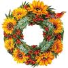 Freshcut Paper Pop Up Cards, Cherry Blossom Heart Paper Wreath, 15 Inch Life Sized Forever Flower Wreath 3D Popup Greeting Cards, Birthday Card, Valentine’s Day Card, Blank Notecard & Envelope(Sunflower Wreath)