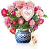 Freshcut Paper Pop Up Cards, Grande Peony Paradise, 18 Inch Life Sized Forever Flower Bouquet 3D Popup Greeting Card, Birthday Cards, Thank You Card, Blank Notecard & Envelope(Peony Paradise Mother’s Day)