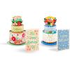 Freshcut Paper Pop Up Cards, Mini Birthday Puppy & Kitten, 6 Inch Mini Sized 3D Pet Gifts, Popup Greeting Card, Birthday Card, Paper Cat & Dog Cards, Blank Notecard & Envelope(Mini Birthday Cakes Set of 2)