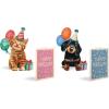 Freshcut Paper Pop Up Cards, Mini Birthday Puppy & Kitten, 6 Inch Mini Sized 3D Pet Gifts, Popup Greeting Card, Birthday Card, Paper Cat & Dog Cards, Blank Notecard & Envelope(Mini Birthday Puppy & Kitten Set of 2)