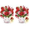Freshcut Paper Pop Up Cards, Mini Blooming Roses (Set of 2), 6 Inch Mini Sized Forever Flower Bouquet 3D Popup Greeting Cards, Valentine’s Day, Anniversary Card, Blank Notecard & Envelope