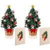 Freshcut Paper Pop Up Cards, Mini Christmas Puppy & Kitten, 6 Inch Mini Sized 3D Pet Gifts, Popup Greeting Card, Christmas Card, Paper Cat & Dog Cards, Blank Notecard & Envelope(Mini Meowy Christmas Tree Set of 2)