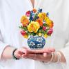 Freshcut Paper Pop Up Cards, Mini English Daffodils, 6 Inch Mini Sized Forever Flower Bouquet 3D Popup Greeting Cards, Birthday Cards, Get Well Gifts, Blank Notecard & Envelope(Sorbet Roses)