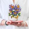 Freshcut Paper Pop Up Cards, Mini Lavender & Butterflies, 6 Inch Mini Sized Forever Flower Bouquet 3D Popup Greeting Card, Birthday Cards, Thank You Card, Teacher Gifts, Blank Notecard & Envelope(Lavender & Butterflies)