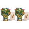 Freshcut Paper Pop Up Cards, Mini Nantucket Hydrangeas, 6 Inch Mini Sized Forever Flower Bouquet 3D Popup Greeting Cards, Birthday Cards, Thank You Card, Blank Notecard & Envelope(Mini Butterflies & Buttercups Set of 2)
