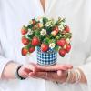 Freshcut Paper Pop Up Cards, Mini Nantucket Hydrangeas, 6 Inch Mini Sized Forever Flower Bouquet 3D Popup Greeting Cards, Birthday Cards, Thank You Card, Blank Notecard & Envelope(Strawberry Blossom)
