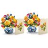 Freshcut Paper Pop Up Cards, Mini Sorbet Roses (Set of 2), 6 Inch Mini Sized Forever Flower Bouquet 3D Popup Greeting Card, Birthday Cards, Thank You Card, Blank Notecard & Envelope