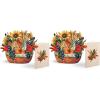 Freshcut Paper Pop Up Cards, Mini Sunflowers, 6 Inch Mini Sized Forever Flower Bouquet 3D Popup Greeting Cards, Birthday Cards, Get Well Gifts, Blank Notecard & Envelope(Mini Golden Harvest Set of 2)