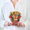 Freshcut Paper Pop Up Cards, Mini Sunflowers, 6 Inch Mini Sized Forever Flower Bouquet 3D Popup Greeting Cards, Birthday Cards, Get Well Gifts, Blank Notecard & Envelope(Mini Golden Harvest)