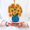 Freshcut Paper Pop Up Cards, Mini Sunflowers, 6 Inch Mini Sized Forever Flower Bouquet 3D Popup Greeting Cards, Birthday Cards, Get Well Gifts, Blank Notecard & Envelope(Sunflowers)
