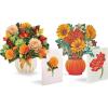Freshcut Paper Pop Up Cards, Mini Sunflowers, 6 Inch Mini Sized Forever Flower Bouquet 3D Popup Greeting Cards, Birthday Cards, Get Well Gifts, Blank Notecard & Envelope(Mini Pumpkin Spice & Pumpkin Harvest Set of 2)