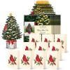 Freshcut Paper Pop Up Cards, Mini Winter Joy, 6 inch Mini Sized Paper Flower Bouquet 3D Popup Greeting Cards, Christmas Card, Holiday Card, Blank Notecards & Envelopes, Pack of 5(10pk Mini Tree)