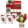 Freshcut Paper Pop Up Cards, Mini Winter Joy, 6 inch Mini Sized Paper Flower Bouquet 3D Popup Greeting Cards, Christmas Card, Holiday Card, Blank Notecards & Envelopes, Pack of 5(5pk Mini Winter Joy)