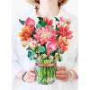 Freshcut Paper Pop Up Cards, Orchid Oasis, 12 Inch Life Sized Forever Flower Bouquet 3D Popup Greeting Card, Birthday Cards, Get Well Gifts, Blank Notecard & Envelope(Dear Dahlia)