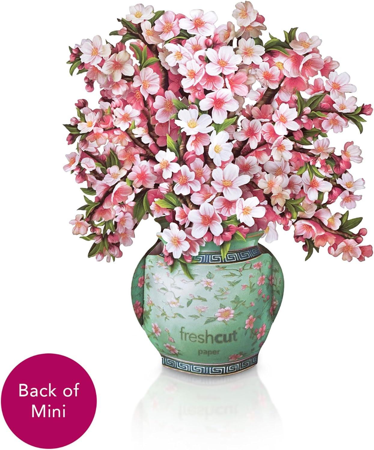 imageFreshcut Paper Pop Up Cards Mini Peony Paradise Set of 2 6 Inch Mini Sized Forever Flower Bouquet 3D Popup Greeting Cards Birthday Cards Thank You Card Teacher Gifts Blank Notecard ampamp EnvelopeJapanese Cherry Blossoms