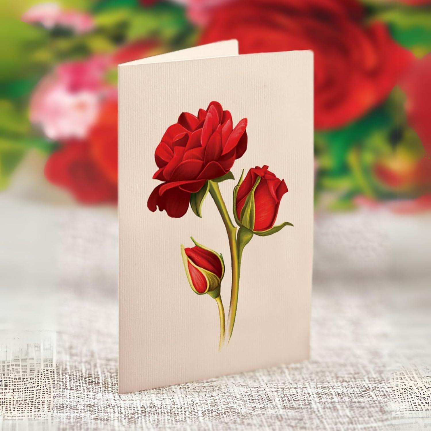 imageFreshcut Paper Pop Up Cards Mini Peony Paradise Set of 2 6 Inch Mini Sized Forever Flower Bouquet 3D Popup Greeting Cards Birthday Cards Thank You Card Teacher Gifts Blank Notecard ampamp EnvelopeBlooming Roses