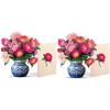 Freshcut Paper Pop Up Cards, Mini Peony Paradise (Set of 2), 6 Inch Mini Sized Forever Flower Bouquet 3D Popup Greeting Cards, Birthday Cards, Thank You Card, Teacher Gifts, Blank Notecard & Envelope(Peony Paradise 2pk)