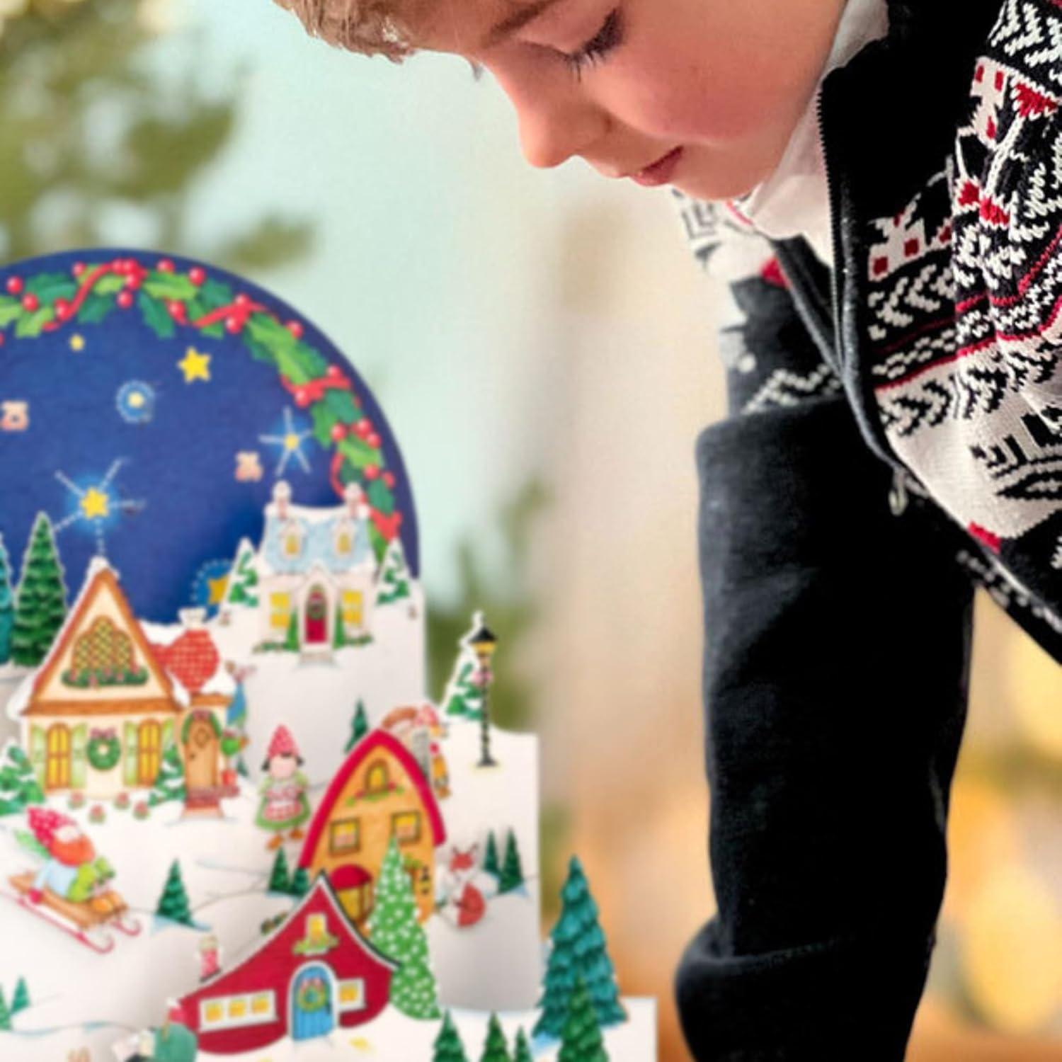 imageFreshcut Paper 2025 Advent Calendar Mary Engelbreits Christmas Village Pop Up 3D Greeting Cards Paper Advent Calendar for Adults Christmas Gifts Holiday Cards with Blank Notecard ampamp EnvelopeMary Engelbreits Christmas Village Advent Calendar
