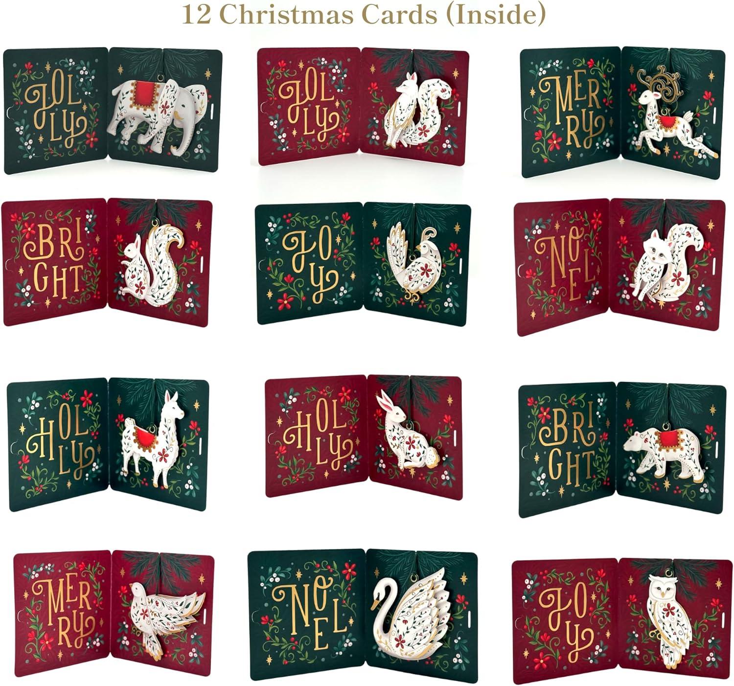 imageFreshcut Paper 2025 Advent Calendar Mary Engelbreits Christmas Village Pop Up 3D Greeting Cards Paper Advent Calendar for Adults Christmas Gifts Holiday Cards with Blank Notecard ampamp EnvelopeEnchanted Forest Ornaments Advent Calendar