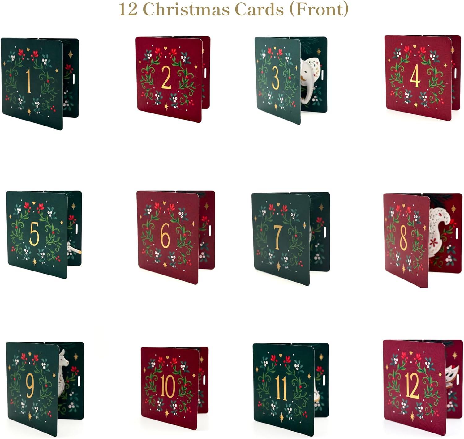 imageFreshcut Paper 2025 Advent Calendar Mary Engelbreits Christmas Village Pop Up 3D Greeting Cards Paper Advent Calendar for Adults Christmas Gifts Holiday Cards with Blank Notecard ampamp EnvelopeEnchanted Forest Ornaments Advent Calendar