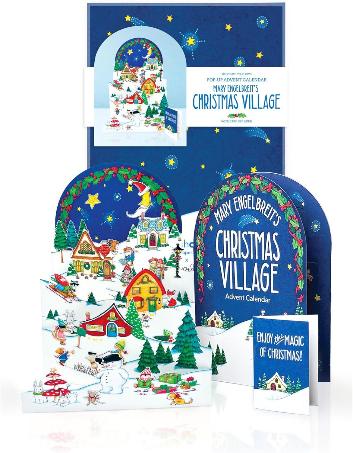 imageFreshcut Paper 2025 Advent Calendar Mary Engelbreits Christmas Village Pop Up 3D Greeting Cards Paper Advent Calendar for Adults Christmas Gifts Holiday Cards with Blank Notecard ampamp EnvelopeMary Engelbreits Christmas Village Advent Calendar