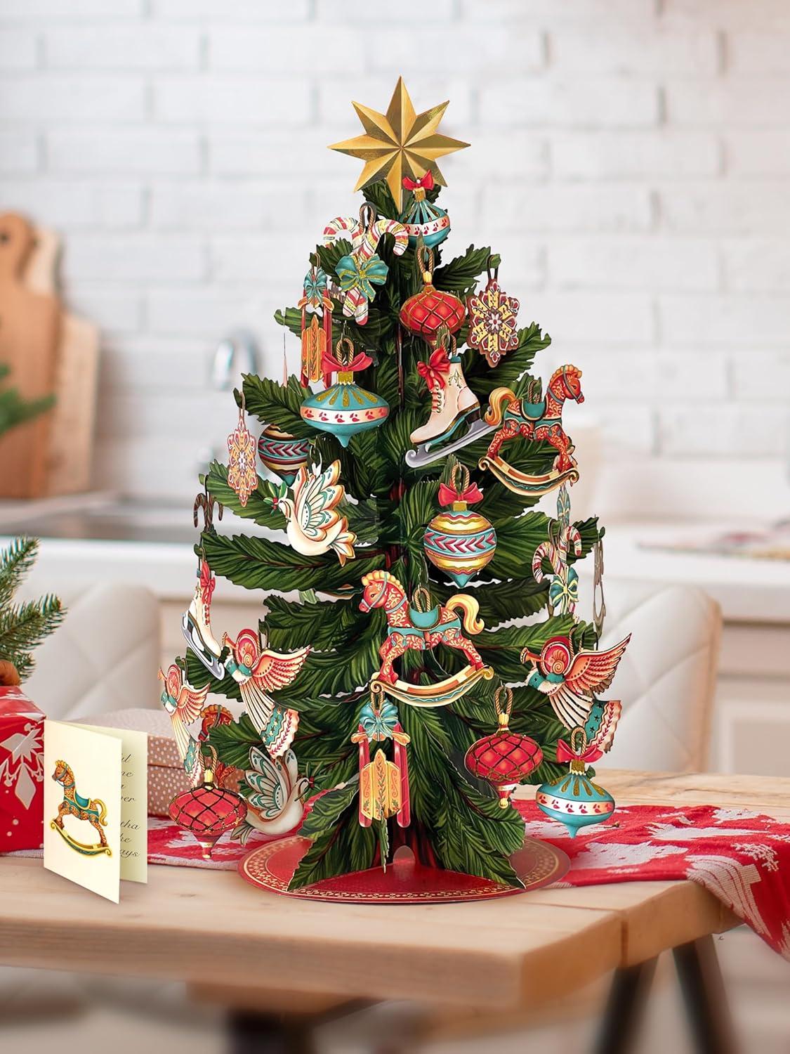 imageFreshcut Paper Light Up Pop Up Card Light Up Holiday Candle with Lights 3D Popup Christmas Cards Holiday Card with Blank Notecard ampamp EnvelopeChristmas Tree