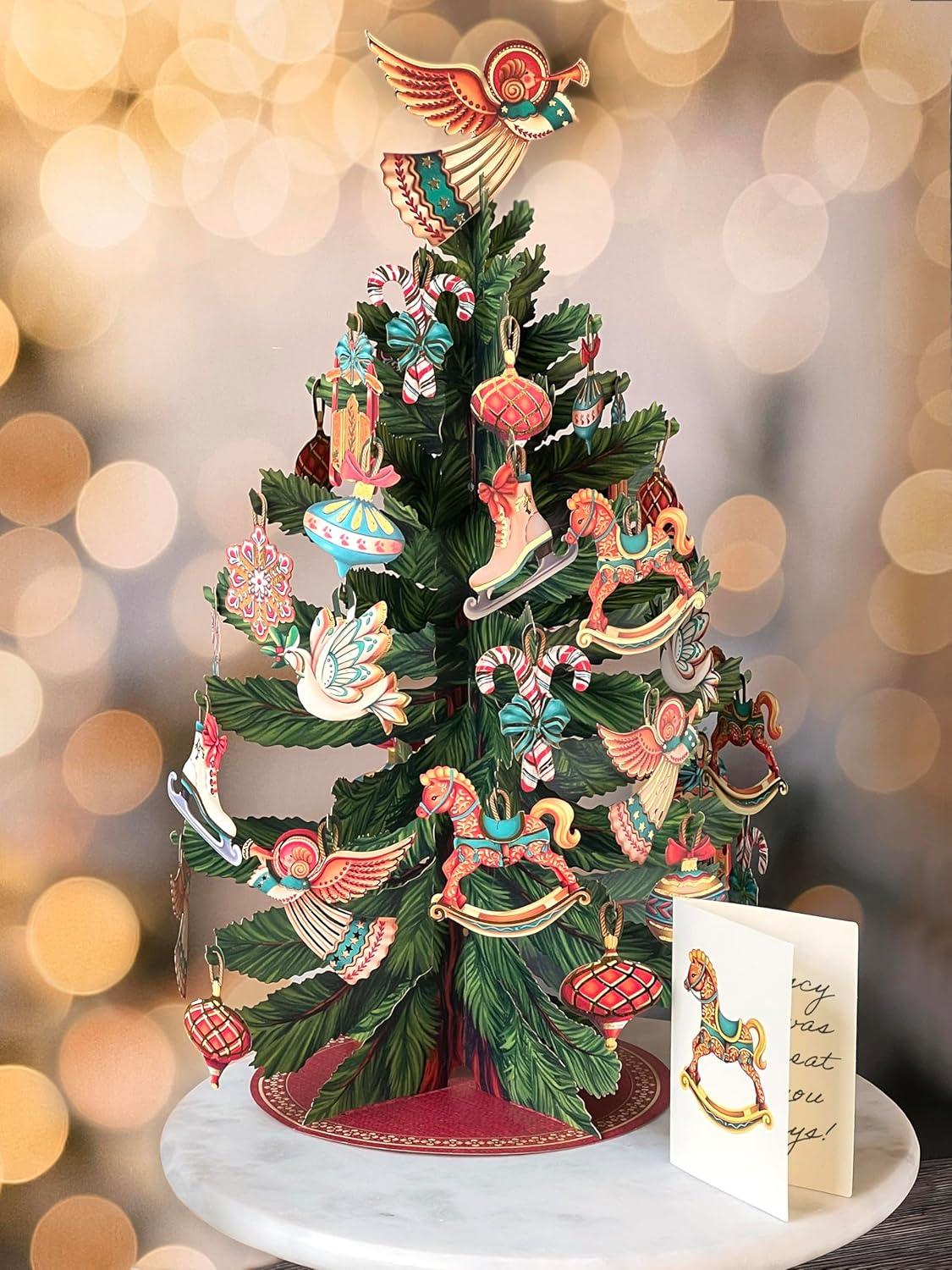 imageFreshcut Paper Light Up Pop Up Card Light Up Holiday Candle with Lights 3D Popup Christmas Cards Holiday Card with Blank Notecard ampamp EnvelopeChristmas Tree