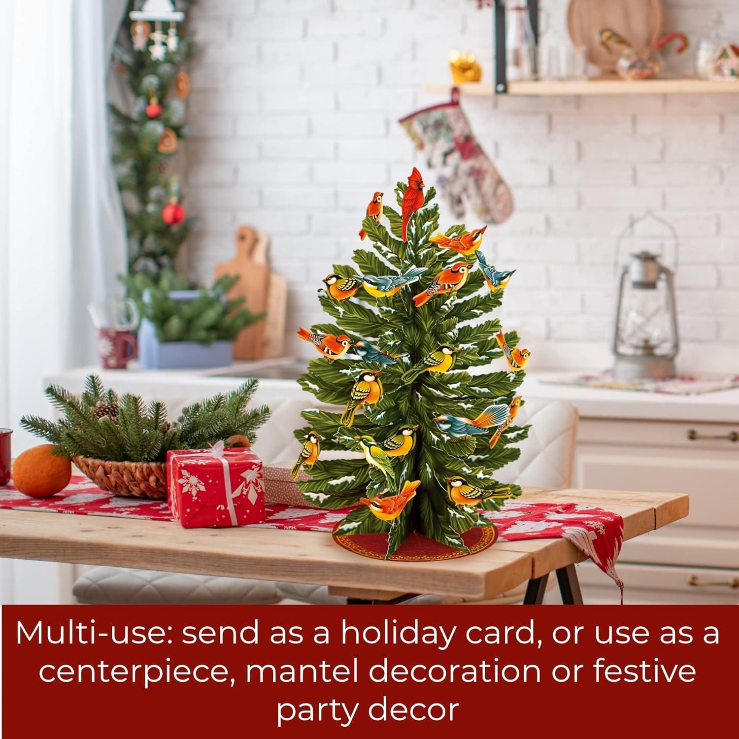 imageFreshcut Paper Light Up Pop Up Card Light Up Holiday Candle with Lights 3D Popup Christmas Cards Holiday Card with Blank Notecard ampamp EnvelopeWinter Tree