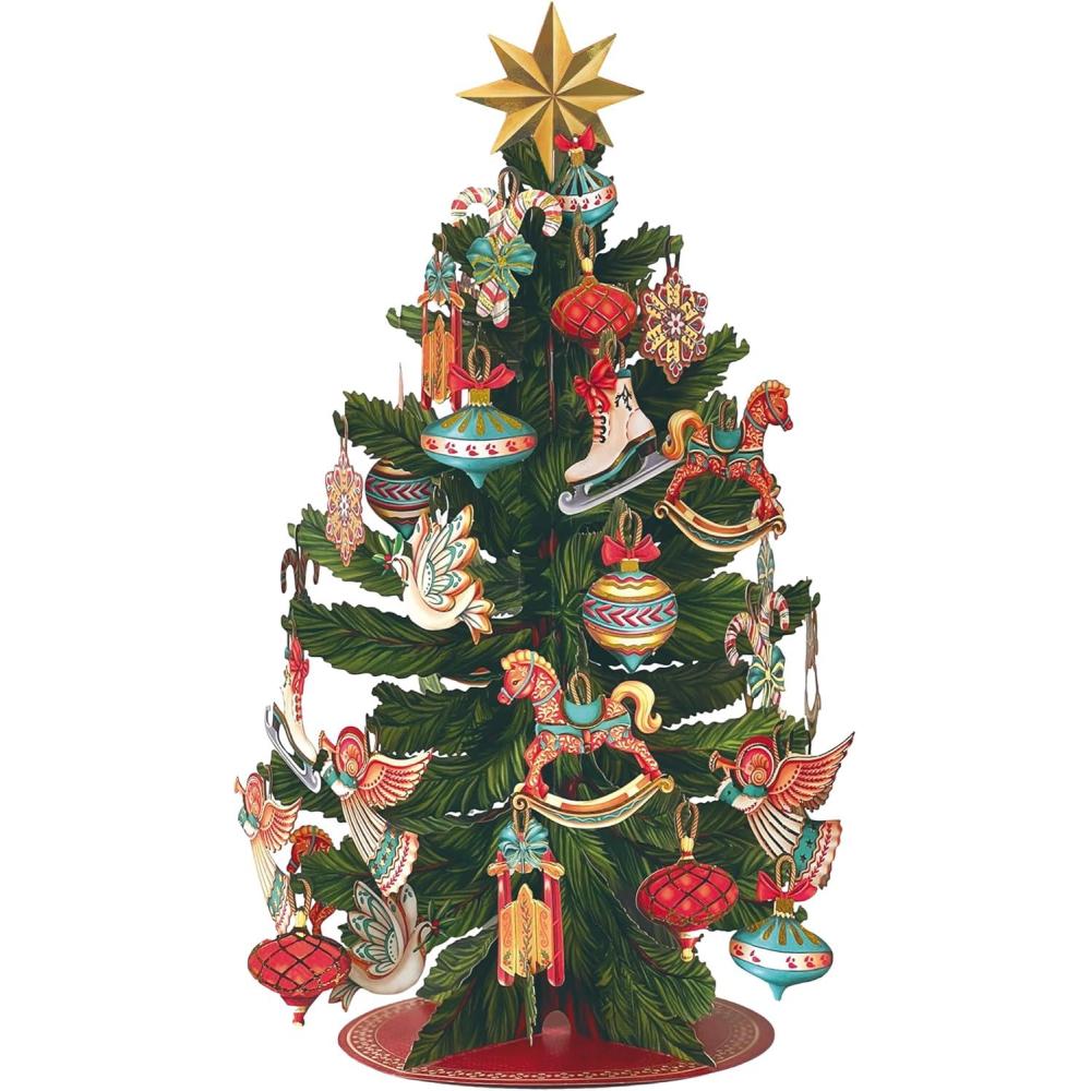 imageFreshcut Paper Light Up Pop Up Card Light Up Holiday Candle with Lights 3D Popup Christmas Cards Holiday Card with Blank Notecard ampamp EnvelopeChristmas Tree