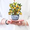 Freshcut Paper Pop Up Cards, Mini Lemon Blossom Tree, 6 Inch Mini Sized Paper House Plants 3D Popup Greeting Card, Thank You Cards, Get Well Gifts, Blank Notecard & Envelope(Lemon Blossom Tree)