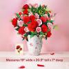 Freshcut Paper Pop Up Cards, Grande Blooming Roses, 18 Inch Life Sized Forever Flower Bouquet 3D Popup Greeting Card, Birthday Cards, Thank You Card, Blank Notecard & Envelope