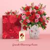 Freshcut Paper Pop Up Cards, Grande Blooming Roses, 18 Inch Life Sized Forever Flower Bouquet 3D Popup Greeting Card, Birthday Cards, Thank You Card, Blank Notecard & Envelope