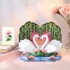 Freshcut Paper Sweetheart Swans Pop Up Cards, 12 Inch Life Sized 3D Popup Greeting Card, Valentine’s Day Card, Birthday Cards, Blank Notecard & Envelope
