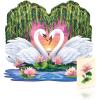 Freshcut Paper Sweetheart Swans Pop Up Cards, 12 Inch Life Sized 3D Popup Greeting Card, Valentine’s Day Card, Birthday Cards, Blank Notecard & Envelope